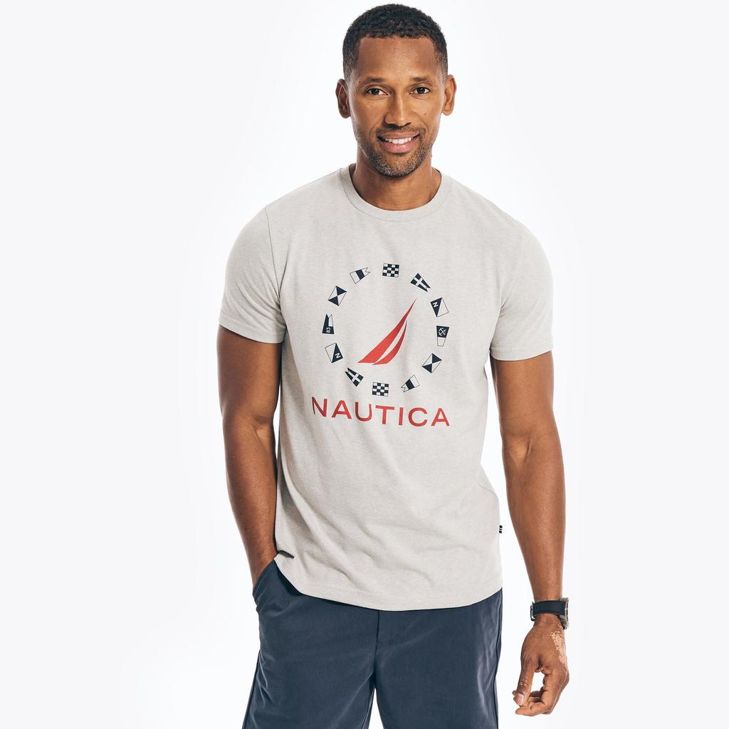 Nautica Nautica Mens Sustainably Crafted Flag Graphic T-Shirt