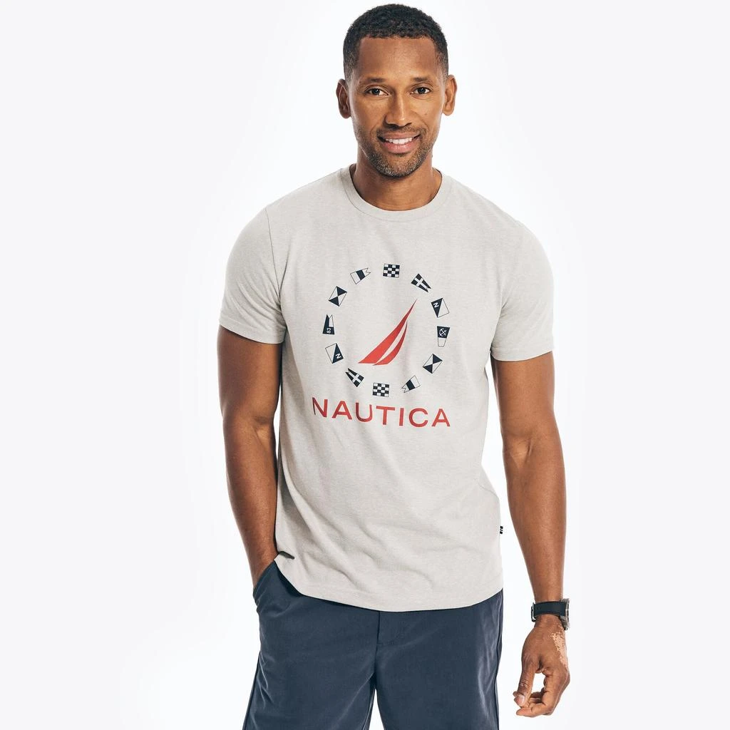 Nautica Nautica Mens Sustainably Crafted Flag Graphic T-Shirt 1