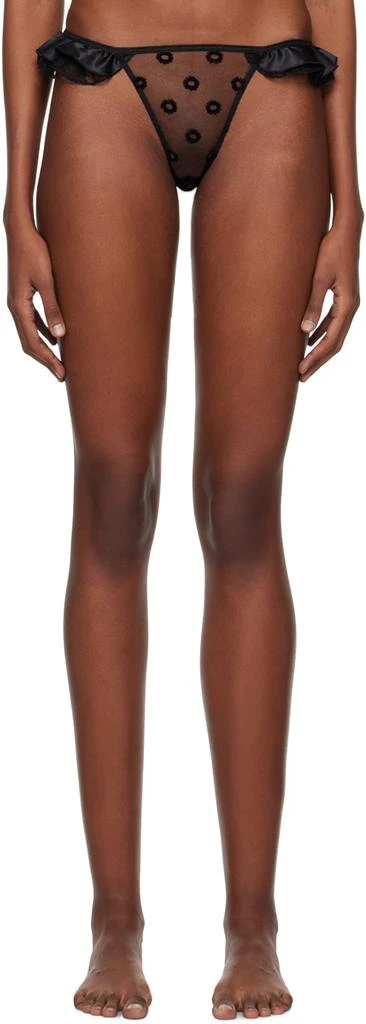 LE PETIT TROU Black Ruffled Thong 1