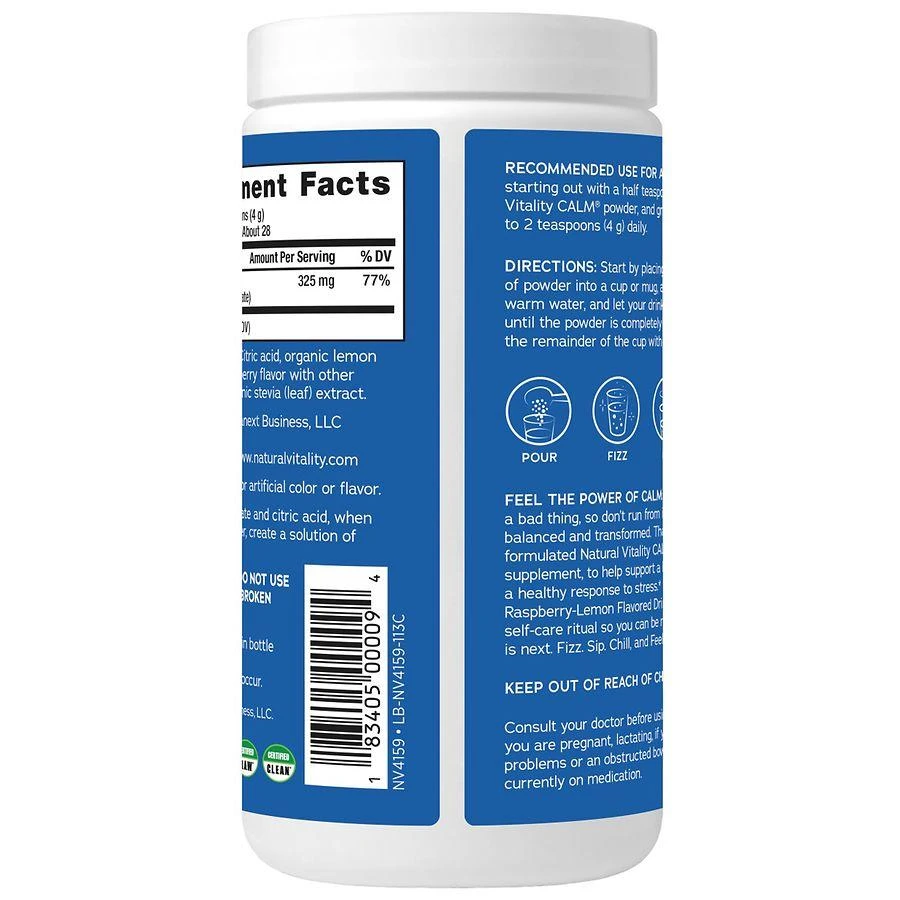 Natural Vitality Magnesium Supplement Drink Mix Raspberry Lemon 3