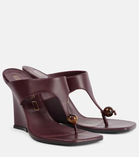 ETRO 90 leather wedge sandals 1