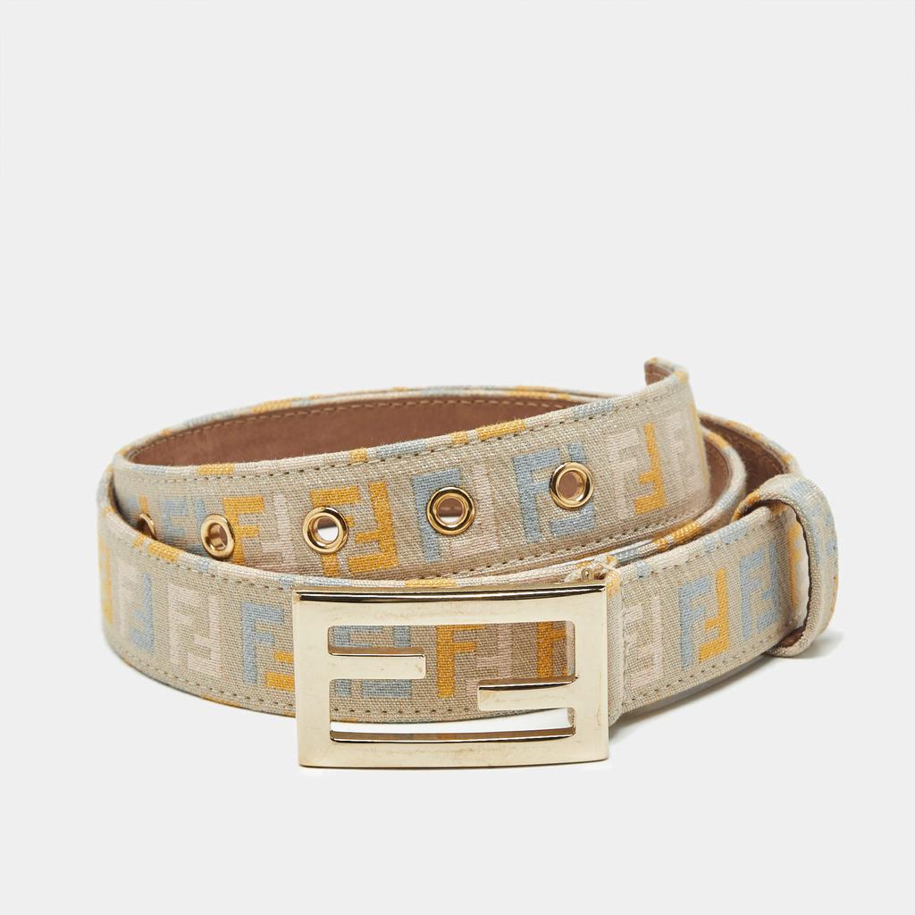 Fendi Fendi Multicolor Zucchino Canvas FF Buckle Belt 85 CM