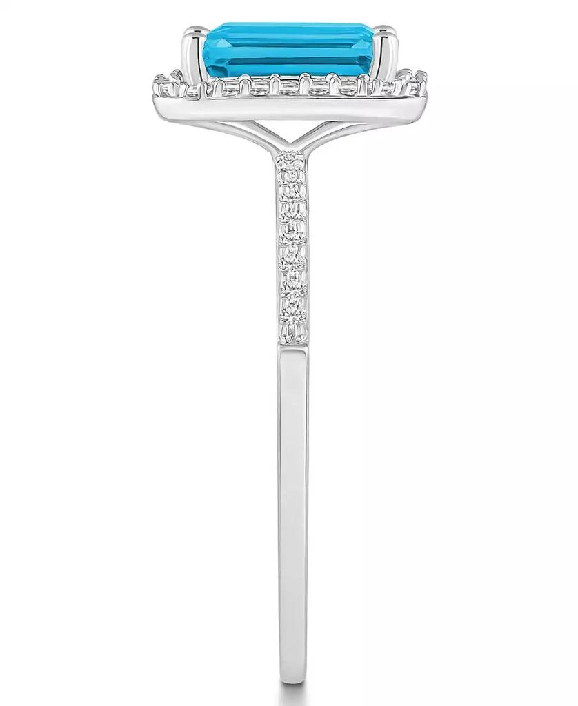 Macy
s Blue Topaz (2 ct. t.w.) and Lab-Grown Sapphire (1/4 ct. t.w.) Halo Ring in 10K White Gold 4