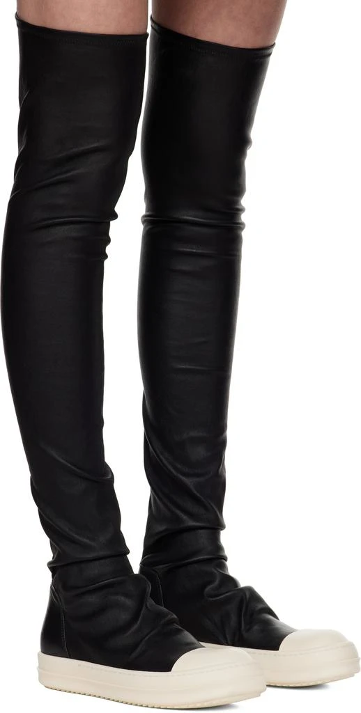 Rick Owens Black Hollywood Knee High Stocking Sneaks Tall Boots 4