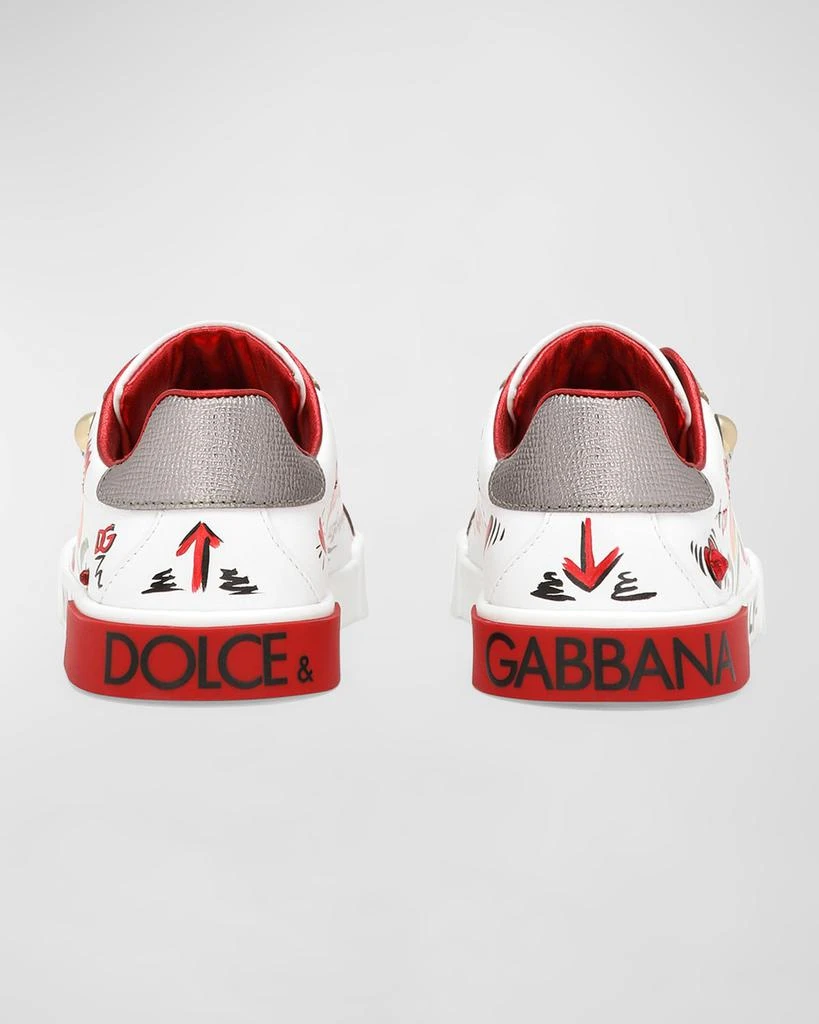 Dolce & Gabbana Girl's Bejeweled Logo-Print Leather Sneakers, Kids/Toddlers 3