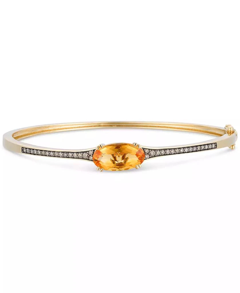 Le Vian Chocolatier® Cinnamon Citrine (2-3/8 ct. t.w.) 
Chocolate Diamond (1/4 ct. t.w.) Bangle Bracelet in 14k Gold 1