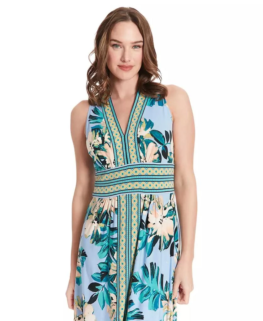 London Times Petite Floral Border-Trim Maxi Dress 6