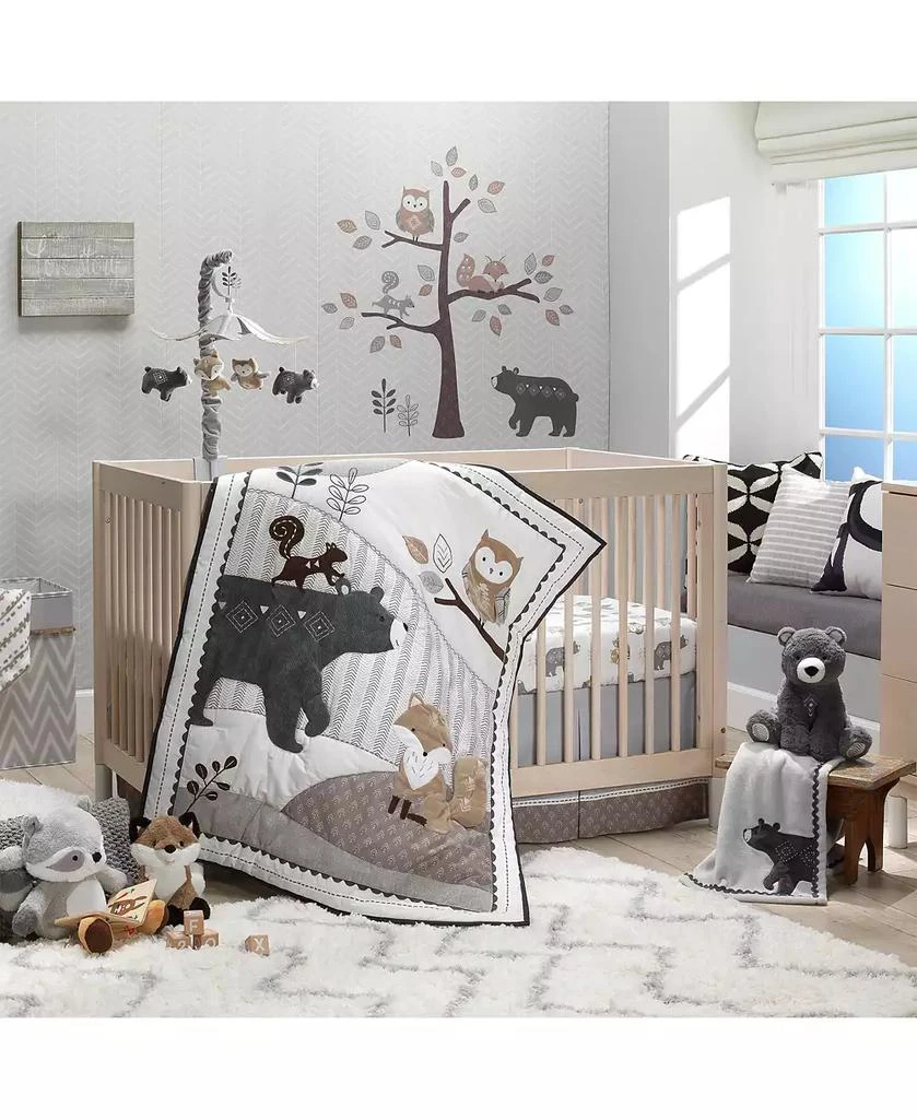 Lambs 
Ivy Woodland Forest White/Gray Animal 100% Cotton Baby Fitted Crib Sheet 4