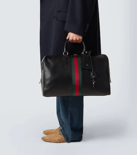 Gucci Web Trademark Medium leather duffel bag 2