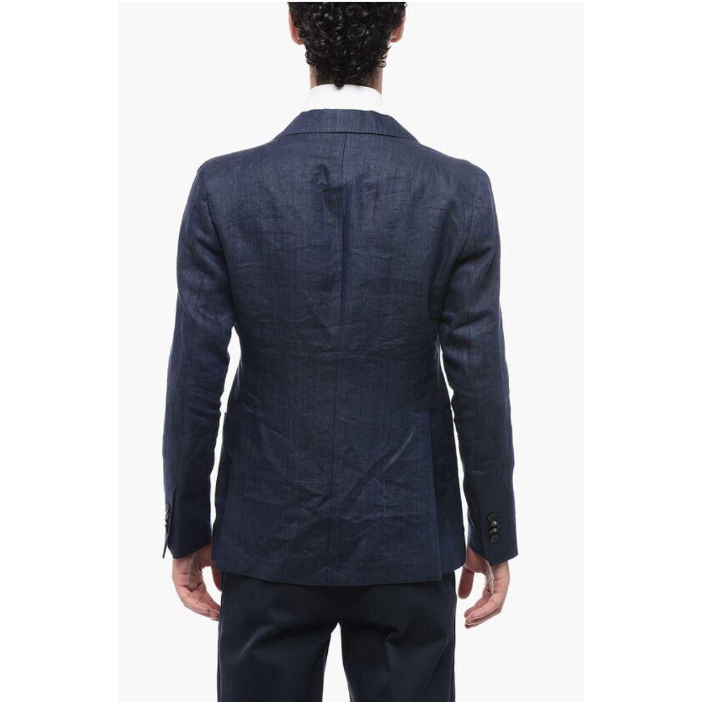 TAGLIATORE Delavé Linen Blazer with Welt Men's Pockets