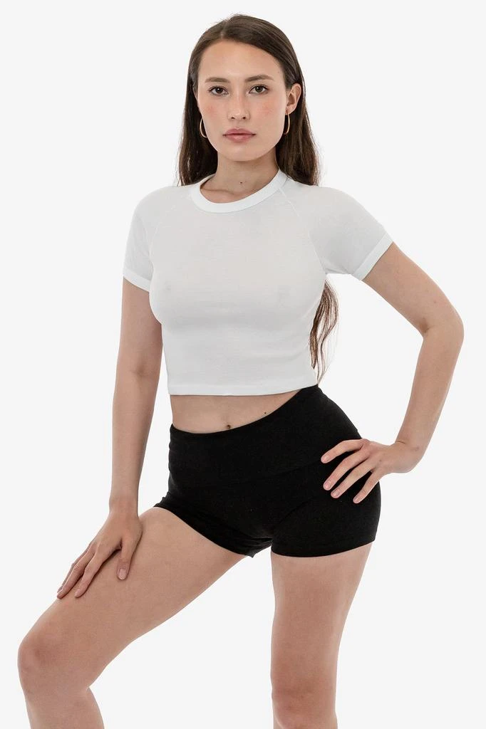 Los Angeles Apparel 43077 - Baby Rib Short Sleeve Cropped Raglan 10