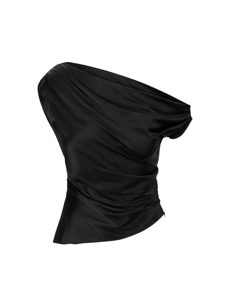 Staud Phare Asymmetric Silk-Blend Top 1