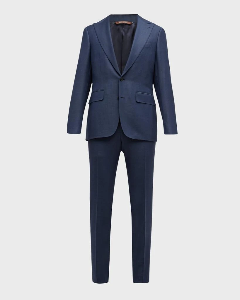Canali Men's Textured Super 130s Wool Suit 1