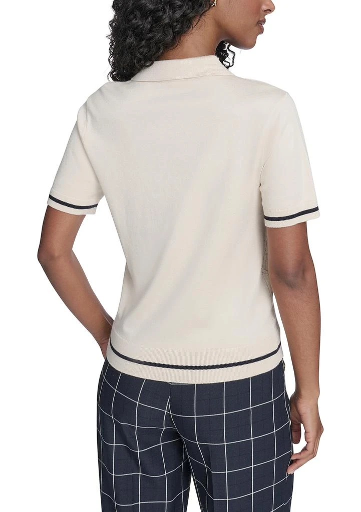 Tommy Hilfiger Women
s Short Sleeve Pointelle Polo Sweater 2