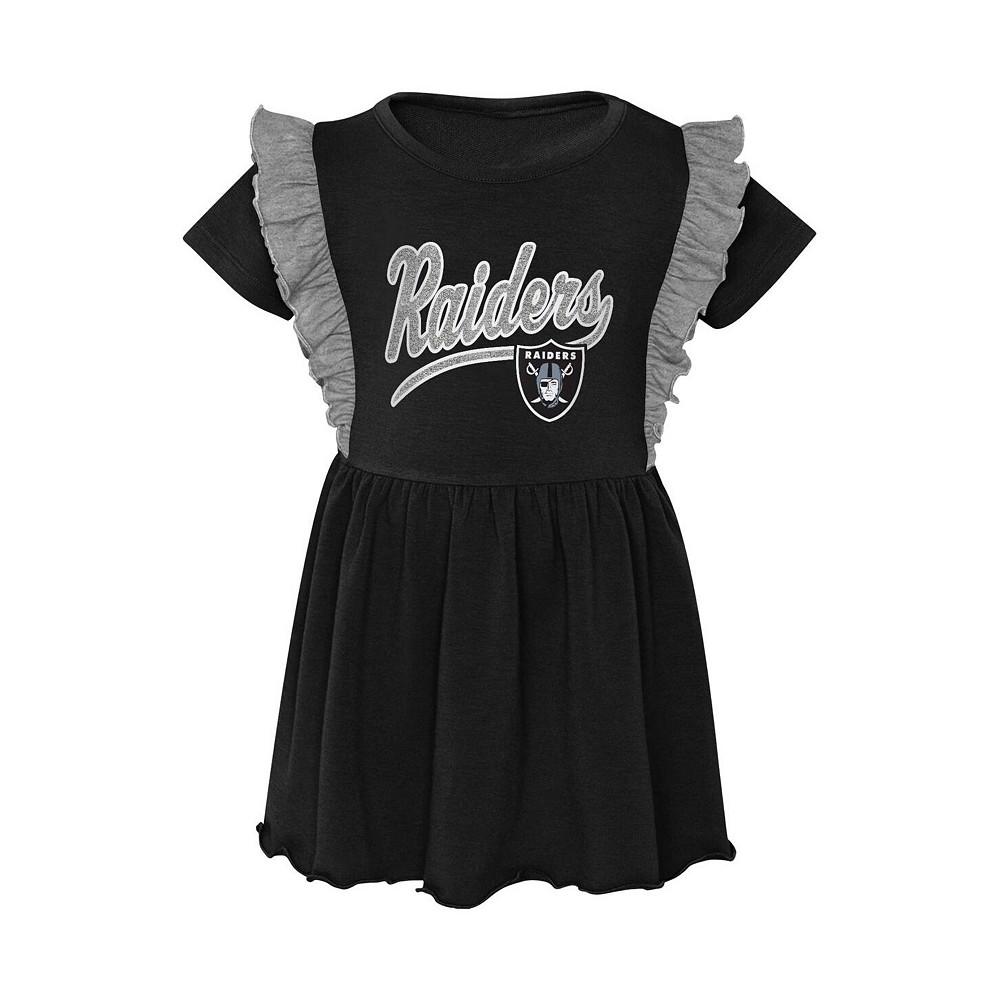 Outerstuff Girls Toddler Black Las Vegas Raiders Too Cute Tri-Blend Short Sleeve Dress