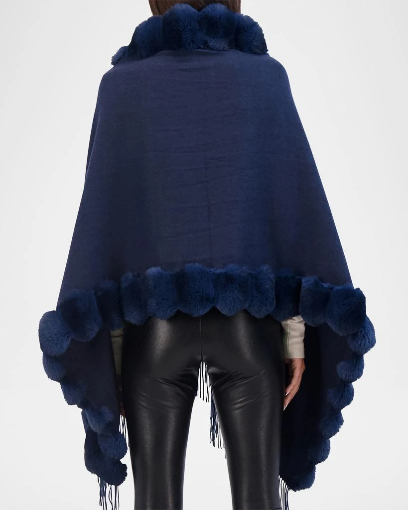 Theia Cashmere Blend Cape W/ Chinchilla-Like Trim 5