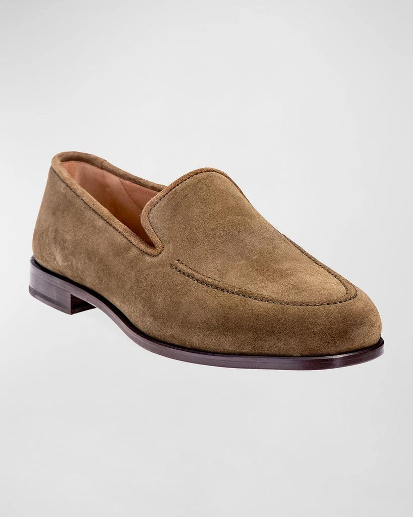 Stubbs and Wootton Men's Venetian Apron-Toe Suede Loafers 2