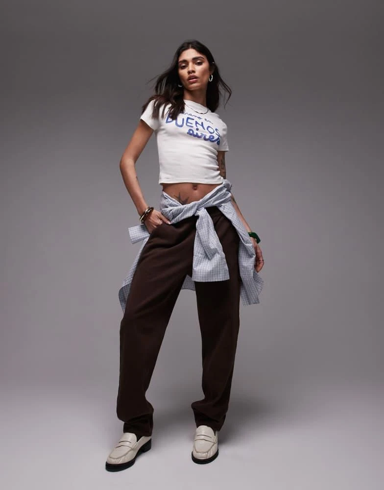 Topshop Topshop graphic Buenos Aires baby tee in ivory 2