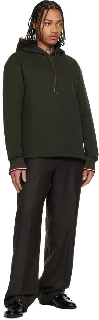 Thom Browne Khaki Loopback Oversized RWB Stripe Hoodie 4