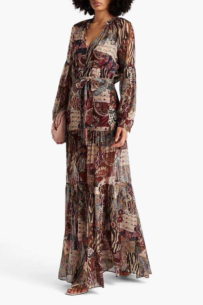 VERONICA BEARD Isra belted paisley-print silk-georgette maxi dress 2