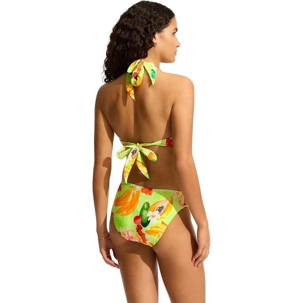 Seafolly Tropique Bikini Bottom Women's Aloe Gel Tropical Ruched Side RED298 2