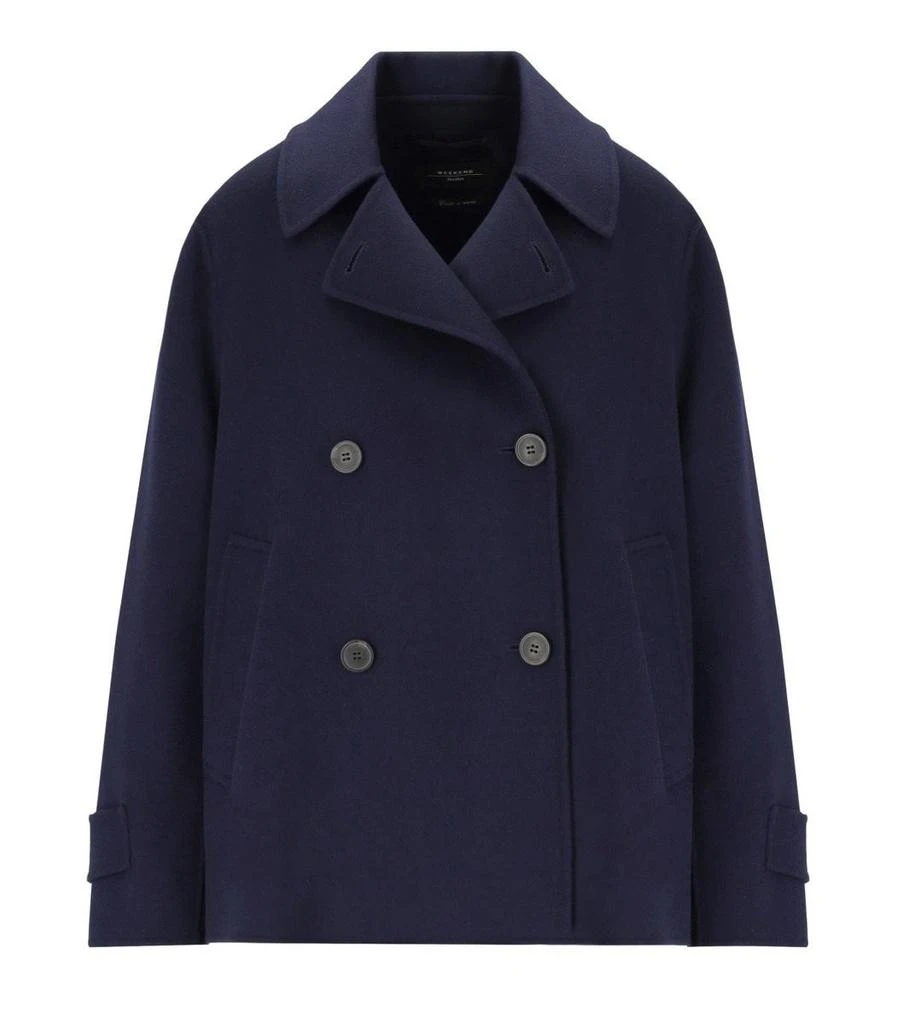 Weekend Max Mara Weekend Max Mara Afone Blue Double-Breasted Caban 1