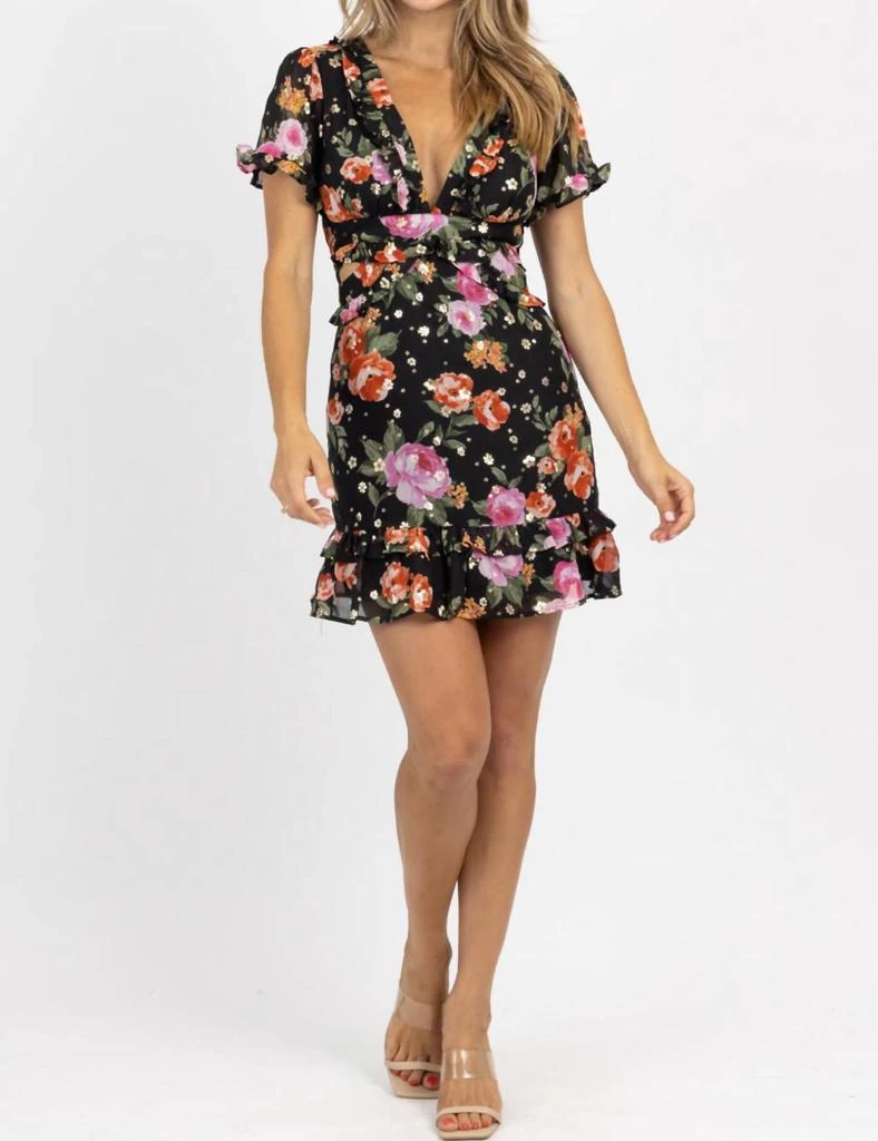 Storia CHA CHA GOLDEN FLORAL MINI DRESS 2