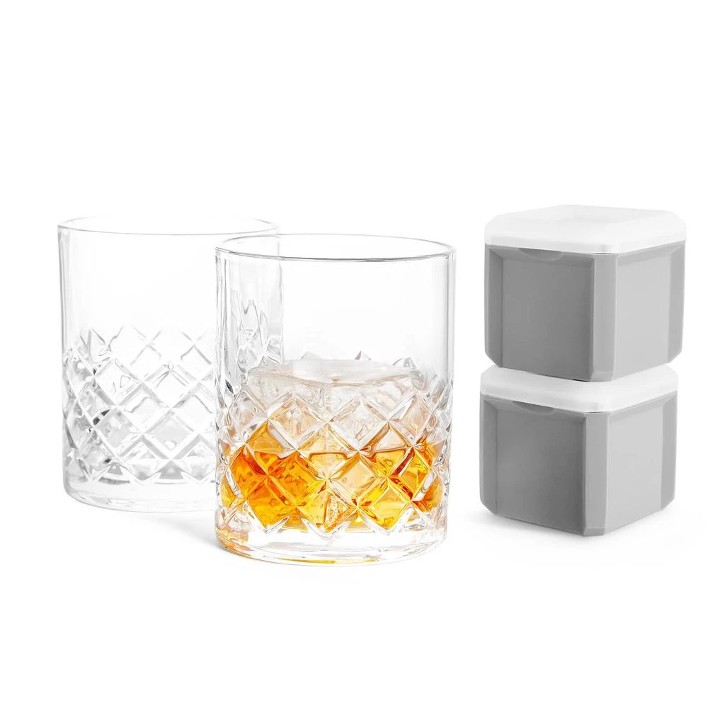 FINAL TOUCH Final Touch Yarai Double Old-Fashioned Glass Set