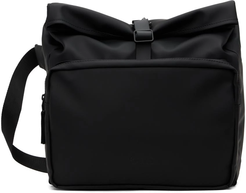 RAINS Black Rolltop Commuter Bag 1