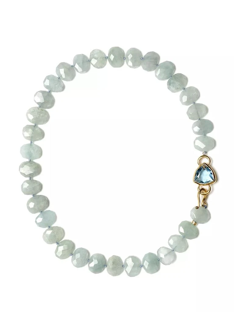 Chan Luu 18K-Gold-Plated, Crystal & Aquamarine Beaded Necklace 1