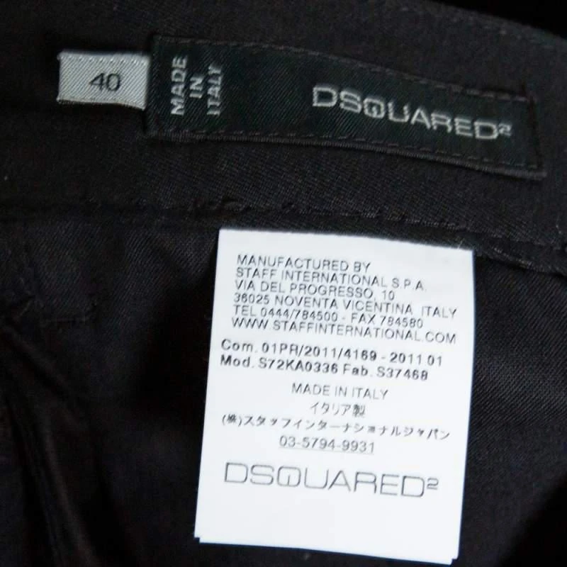 DSQUARED2 Dsquared2 Black Cotton Tapered Trousers M 6