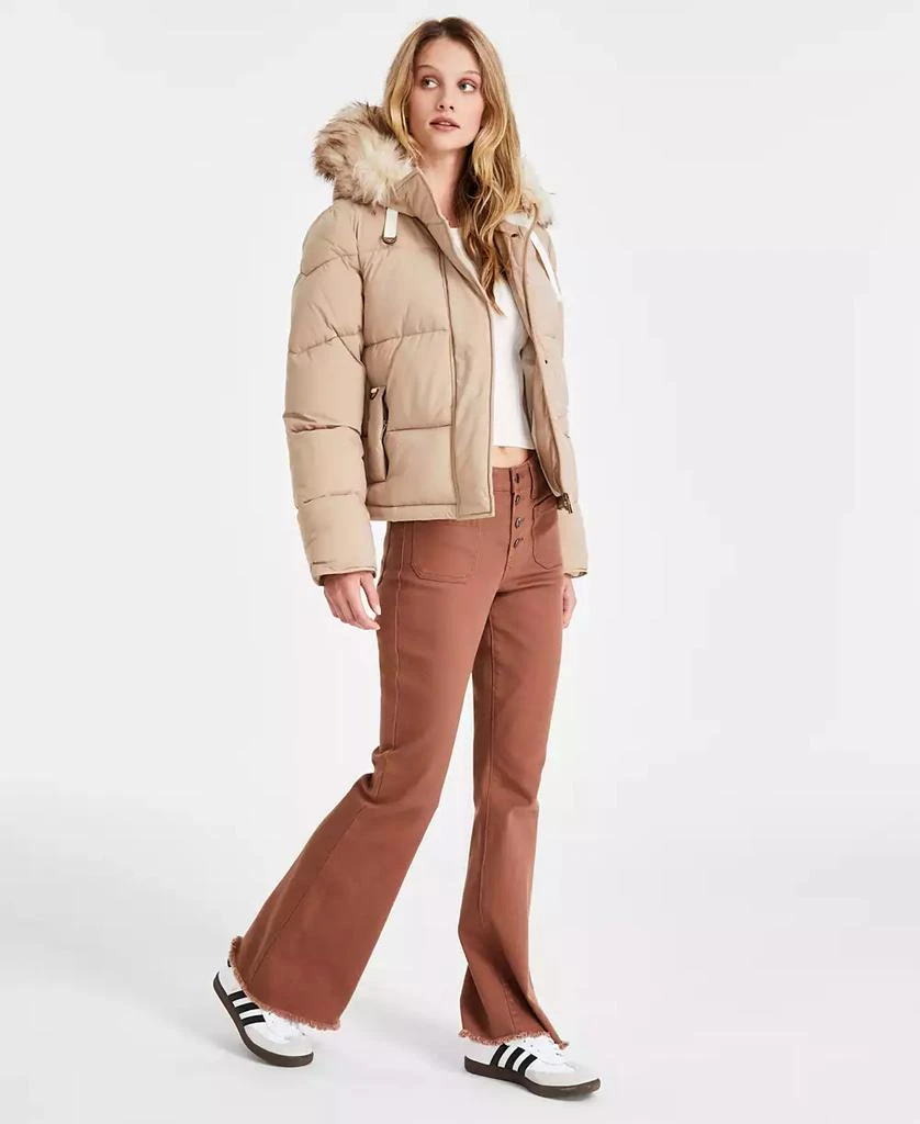 Maralyn & Me Juniors' Faux-Fur-Trim Hooded Puffer Coat 1