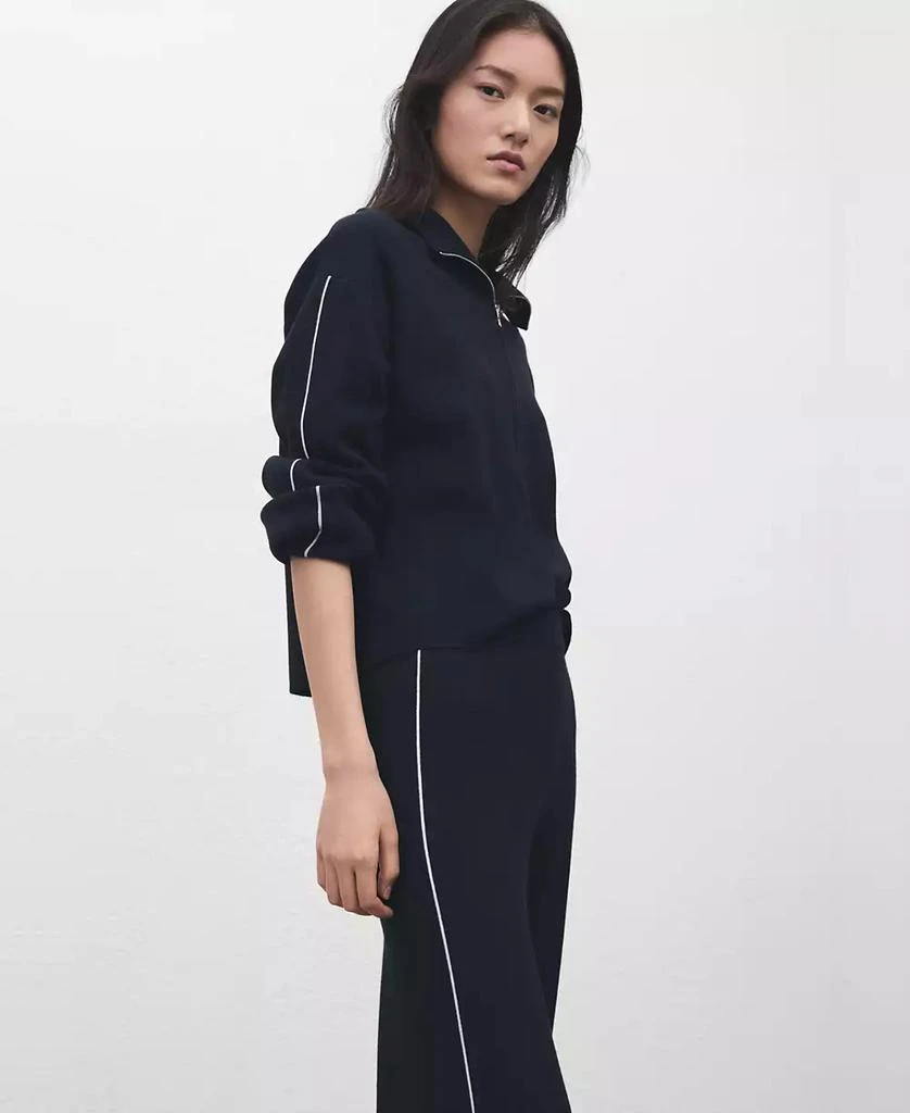 Mango Women
s Contrast Stripe Straight Pants 7