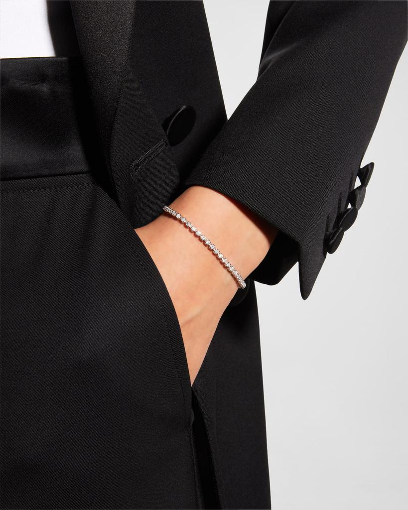 Graziela Gems 18k White Gold Bolo Bracelet w/ Diamonds