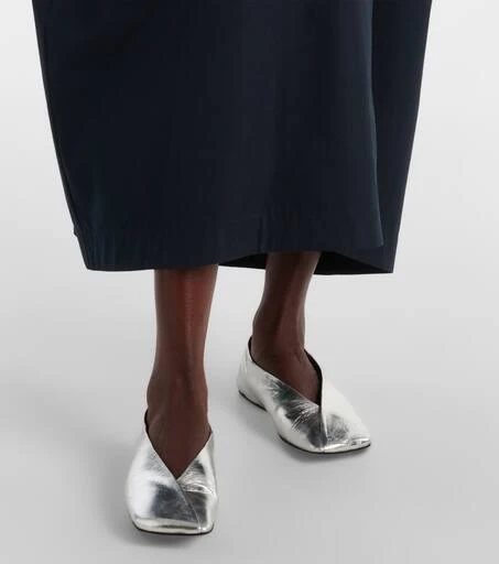 Jil Sander Metallic leather ballet flats 4