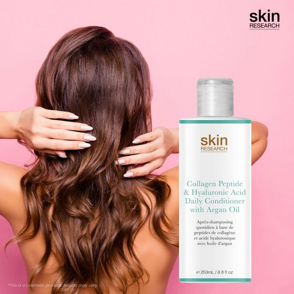 Skin Research Collagen Peptide & Hyaluronic Acid Daily Conditioner with Argan Oil 250ml Twin Value Savings Pack 4