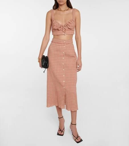 Altuzarra Belili gingham midi skirt 2