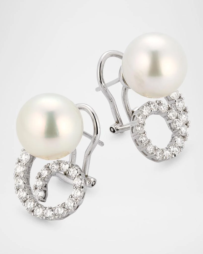 BELPEARL 18K White Gold South Sea Pearl and Diamond Earrings 3