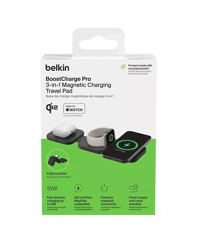 Belkin BoostCharge Pro 3-in-1 Magnetic Wireless Charging Travel Pad with Qi2 15W 8
