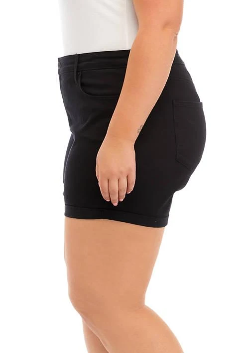 Crown & Ivy™ Ivy Plus Size 5 Rolled Denim Shorts 3