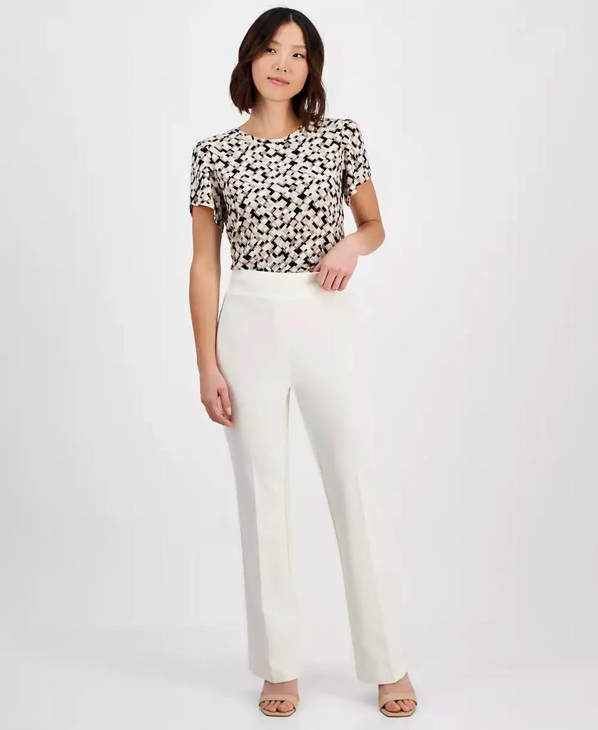 AK Anne Klein Petite Pull-On Crepe Trousers 1