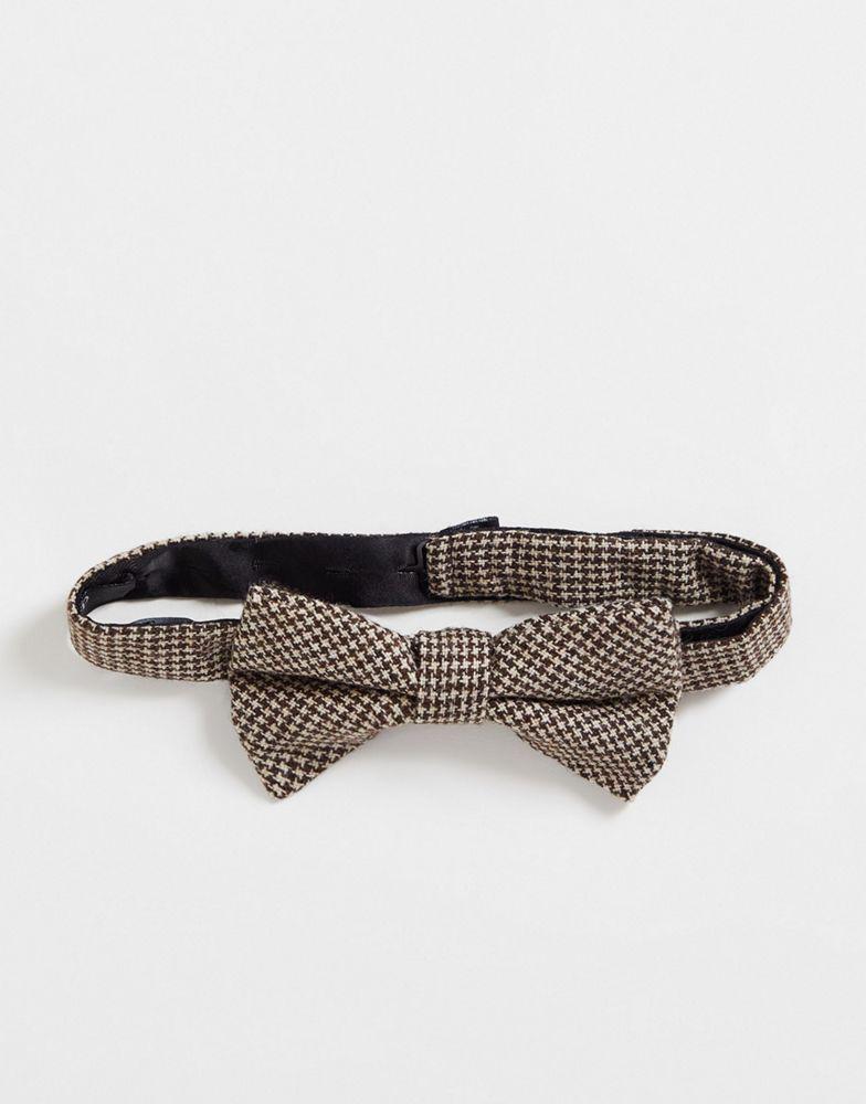 Twisted Tailor Twisted Tailor bow tie in brown houndstooth