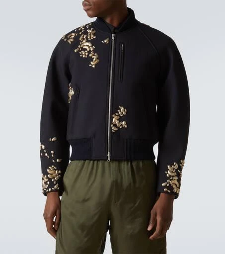 Dries Van Noten Embroidered wool-blend bomber jacket 3