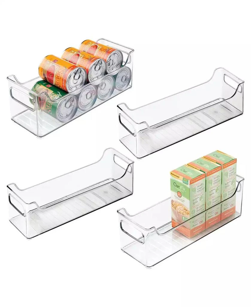 iDesign Set of 4 Stackable Plastic Pantry Bin with Handles