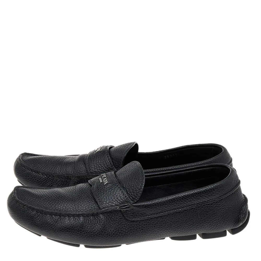 Prada Prada Black Leather Slip On Loafers Size 42.5 4