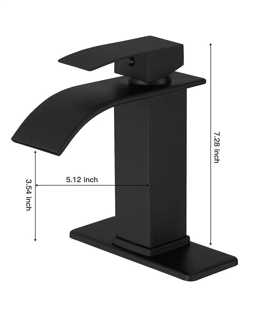 Greenspring Waterfall Single Hole Single-Handle Low-Arc Bathroom Faucet 8