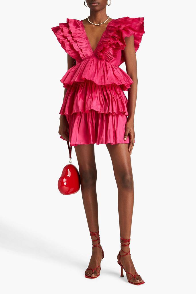 Aje Rhythmic tiered taffeta mini dress