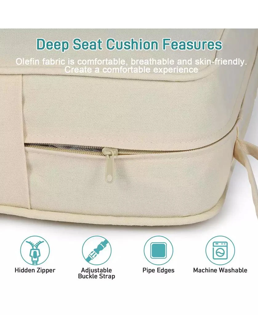 Aoodor Dining Chair Seat Cushion 23” W x 25.6” D x 5.1” H,cushion for Indoor&Outdoor 23” W x 20” D. (2 Back 2 Seater 2 Pillow ) 5