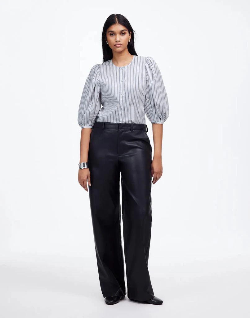 Madewell Puff-Sleeve Button-Up Top in Stripe 2