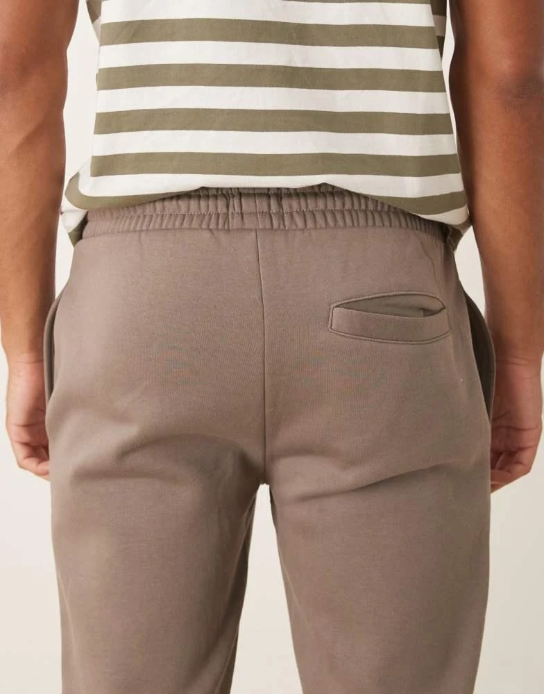 Brave Soul Brave Soul Straight leg open hem joggers in taupe 4